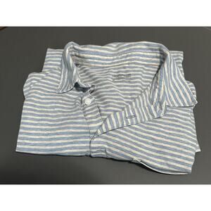 Patagonia Men’s Short Sleeve Golf Polo Shirt With Pocket Blue Stripe Medium